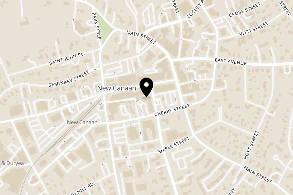 Map showing the location of Curry Mango on 7 South Ave in New Canaan